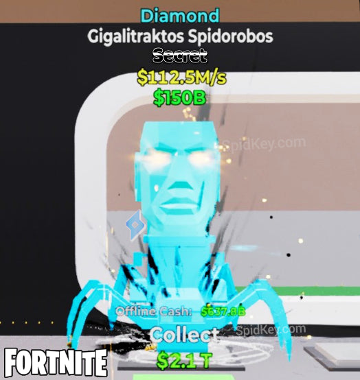 Gigalitraktos Spidorobos Secret Diamond - Steal the Brainrot Fortnite
